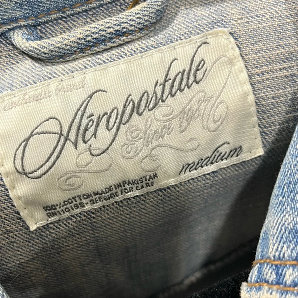 AEROPOSTALE DISTRESSED JEAN JACKET - Picture 4 of 15